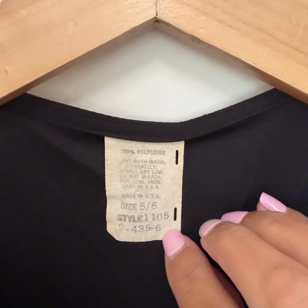 Vintage 70s Black Twist Front Dress Sz 0-2